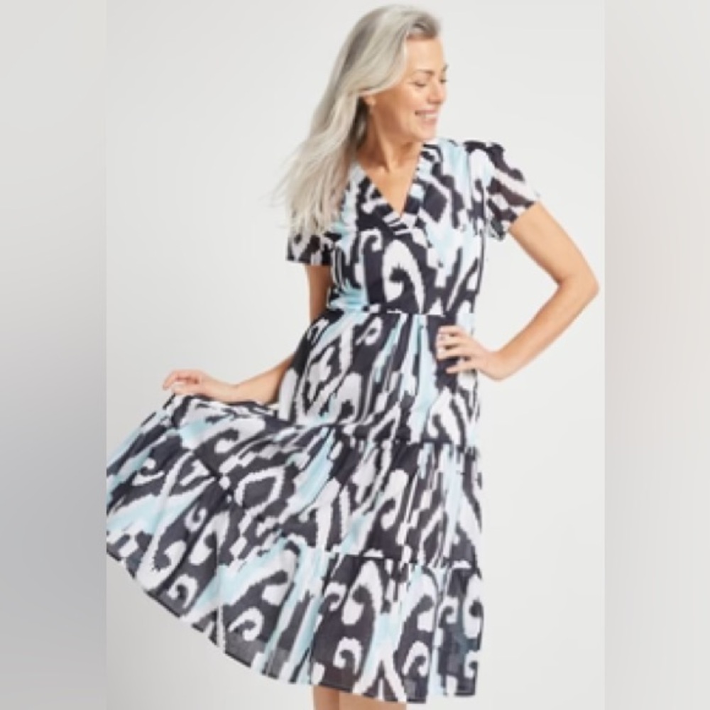Jude Connally Eliza Dress Grand Ikat Sky